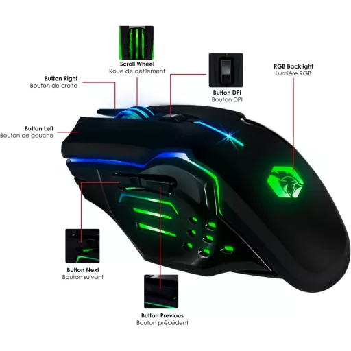 Set tastatură și mouse wireless de gaming EMPIRE GAMING Armor RF800 cu iluminare de fundal RGB, 4800 DPI, QWERTZ, Compatibil PC/PS4/PS5/Xbox