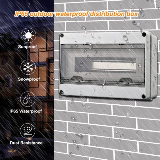 Outinhao IP65 Felületre Szerelhető Biztosítéktábla 15 Modulhoz Kültéri Használatra