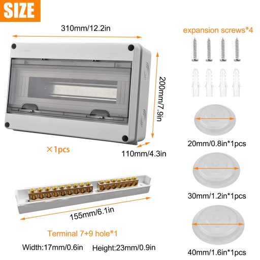 Outinhao IP65 Felületre Szerelhető Biztosítéktábla 15 Modulhoz Kültéri Használatra
