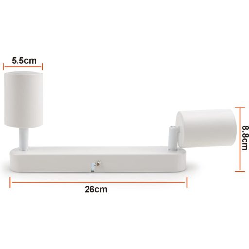 da LIGHT Lampă de tavan LED cu 2 spoturi rotative, GU10, Retro, Alb, 230V