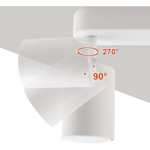 da LIGHT Lampă de tavan LED cu 2 spoturi rotative, GU10, Retro, Alb, 230V