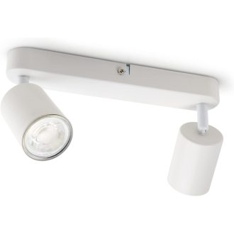   da LIGHT Lampă de tavan LED cu 2 spoturi rotative, GU10, Retro, Alb, 230V