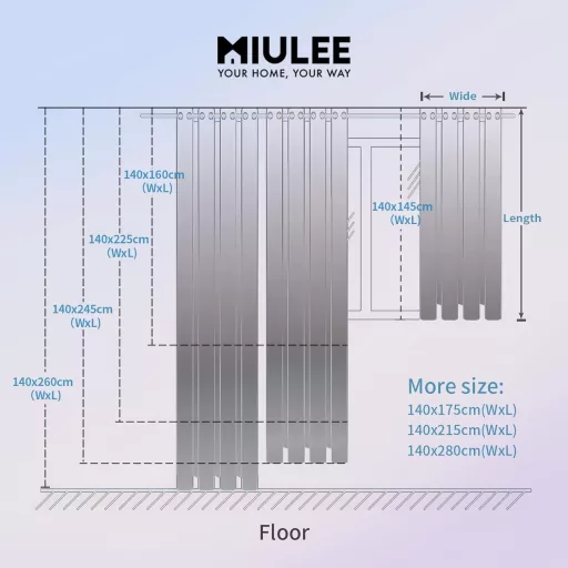 MIULEE Voile Függöny Szett 2db Kék 225x140cm Gyűrűs Modern Félig Átlátszó Lenvászon Hatás Nappali Gyerekszoba