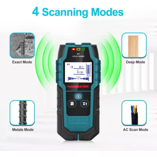 HANMATEK SF1 Kábel- és Vezetékdetektor Falszkenner Többfunkciós Keresőműszer