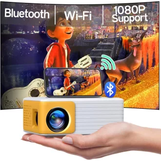   YOTON Y3 WiFi Mini Projektor Full HD 1080P - Hordozható Kivetítő USB/HDMI/AV Csatlakozással iOS/Android Telefonokhoz, PC, PS4/PS5, Xbox Komp