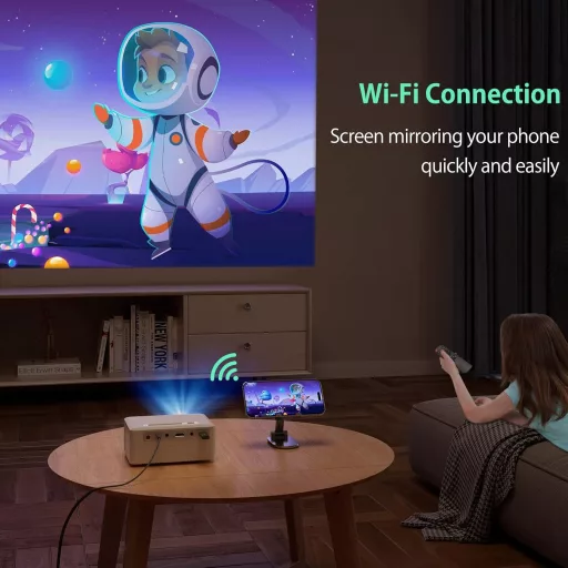 YOTON Y3 WiFi Mini Projektor Full HD 1080P - Hordozható Kivetítő USB/HDMI/AV Csatlakozással iOS/Android Telefonokhoz, PC, PS4/PS5, Xbox Komp