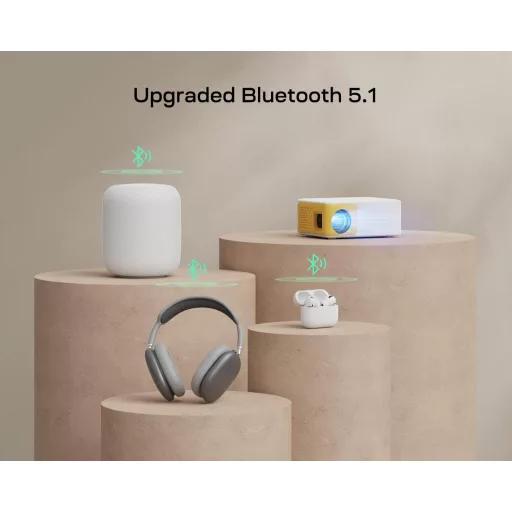 YOTON Y3 WiFi Mini Projektor Full HD 1080P - Hordozható Kivetítő USB/HDMI/AV Csatlakozással iOS/Android Telefonokhoz, PC, PS4/PS5, Xbox Komp