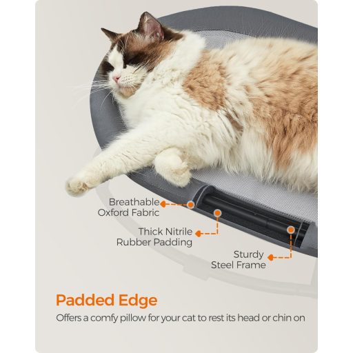 Feandrea mreža za mačke, povišeni krevet s sivom perivom mrežastom ležaljkom, do 12 kg