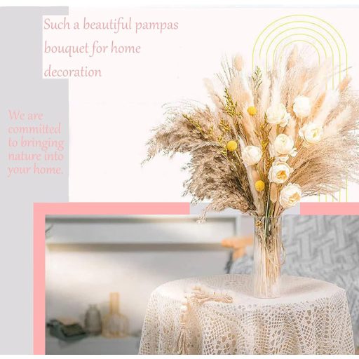 Tycons Pampas Grass 80 db Száraz Virág Dekoráció Boho Stílusú Lakáshoz