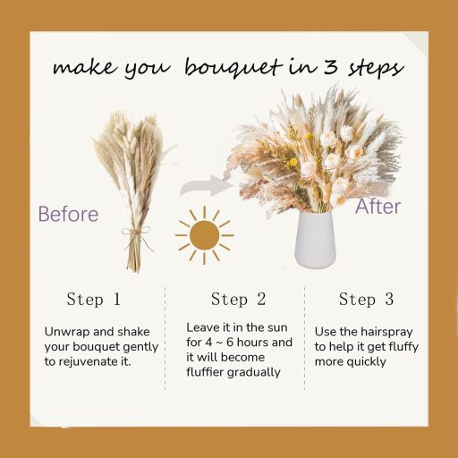 Tycons Pampas Grass 80 db Száraz Virág Dekoráció Boho Stílusú Lakáshoz