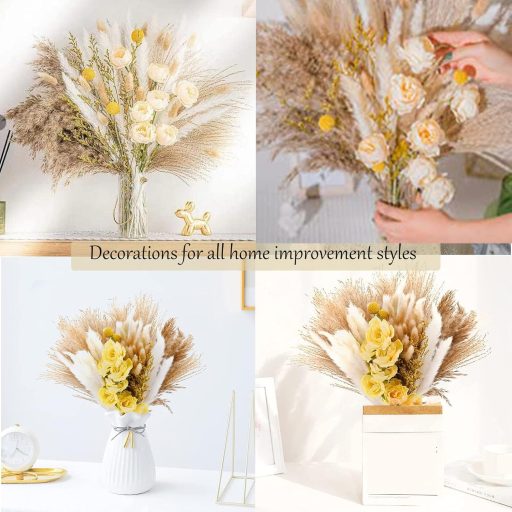 Tycons Pampas Grass 80 db Száraz Virág Dekoráció Boho Stílusú Lakáshoz