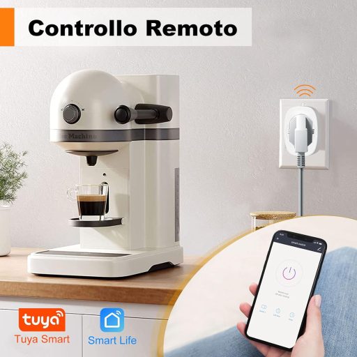 SURFOU Smart WiFi Okos Aljzat Type L, Alexa és Google Home kompatibilis, Időzítő és Fogyasztásmérő