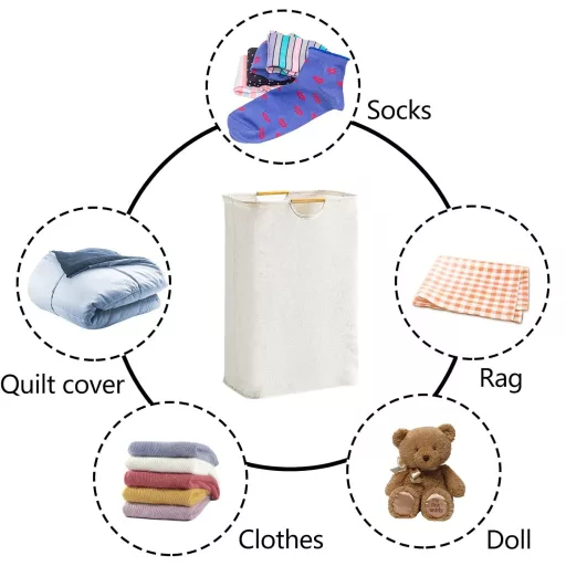 Coș de rufe din bambus, material natural