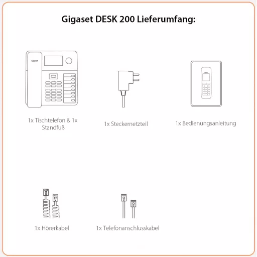 Telefon fix Gigaset Desk 200, Compact, Formare număr, Negru