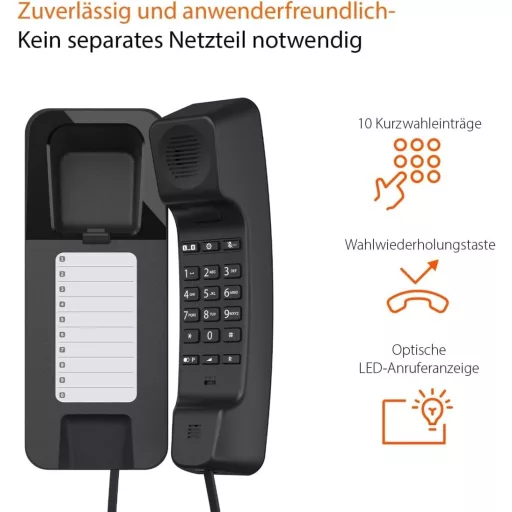 Gigaset Desk 200 Vezetékes Telefon Kompakt Tárcsázás Fekete
