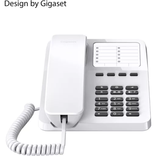 Gigaset DESK 400 vezetékes telefon fehér, hallókészülék kompatibilis