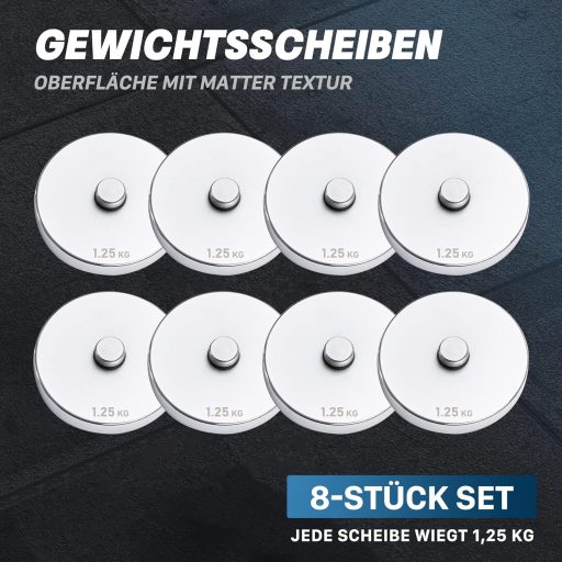 Northdeer 8x1,25 kg súlytárcsa acél súlyzóhoz, kiegészítő terheléslemez készlet