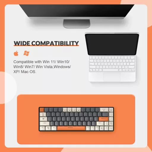 YINDIAO T8 60% Mechanikus Gaming Billentyűzet 68 Gomb TKL Brown Switch RGB
