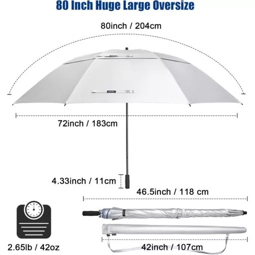 Umbrelă de golf G4Free, 120-203 cm, protecție UV, rezistentă la vânt, deschidere automată.