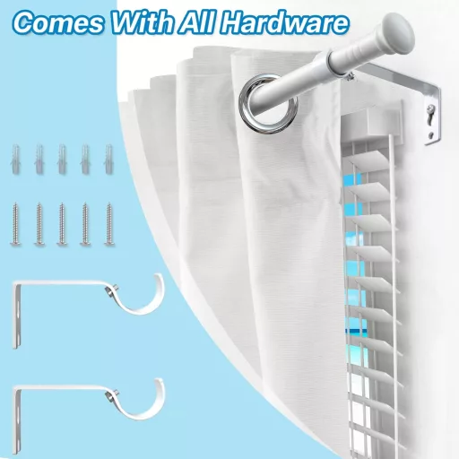 Galerie de perdea albă DAKEPOLE 71-120 cm, oțel inoxidabil, diametru 16 mm