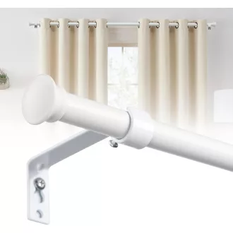   DAKEPOLE Bijeli Set Šipki za Zavjese 71-280 cm, 16 mm Promjer Nehrđajući Čelik Garnitura za Dnevni Boravak, Spavaću Sobu, Dekoraciju Dječje Sobe