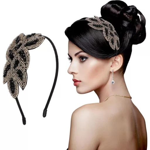 WLLHYF 1920s Fejpánt Női Fehér Kristály Flapper Fejdísz Vintage Hajékszer