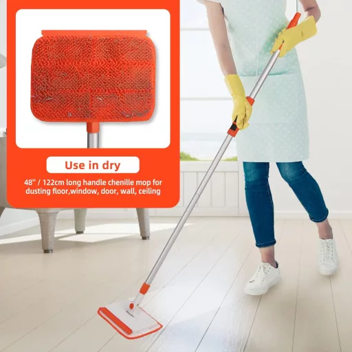 Qaestfy Falisztító és padlótisztító 122cm teleszkópos nyéllel, 4 párnával