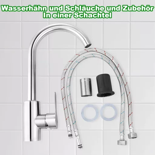 LifHap Konyhai Csaptelep - 360° Forgatható Egykaros Mosogatócsap Rozsdamentes Acélból, G3/8 Csatlakozással, Ezüst Színben