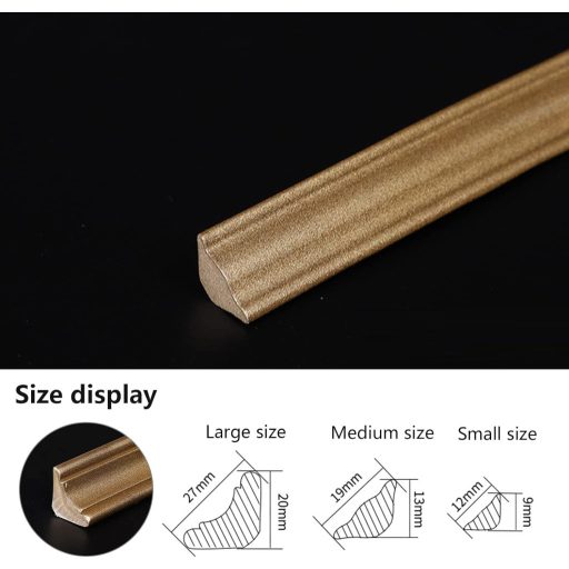 CJHZQYY Öntapadós Negyedkör Profil TPE 5m Champagne Gold 12x9mm Vízálló Szegélyléc