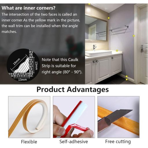 Profil decorativ semirotund autoadeziv CJHZQYY din TPE, 5m, auriu șampanie, 12x9mm, plintă impermeabilă