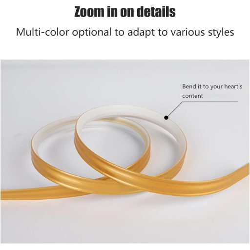 Profil decorativ semirotund autoadeziv CJHZQYY din TPE, 5m, auriu șampanie, 12x9mm, plintă impermeabilă