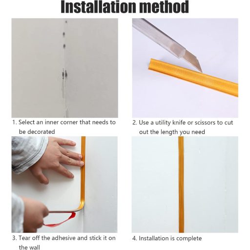 Profil decorativ semirotund autoadeziv CJHZQYY din TPE, 5m, auriu șampanie, 12x9mm, plintă impermeabilă