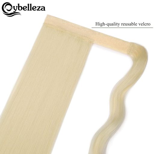 Cybelleza Csatos Lófarok Póthaj - 55 cm Egyenes Hajhosszabbítás, 100g Műhaj Copf, Világosszőke Hajdúsító Nőknek