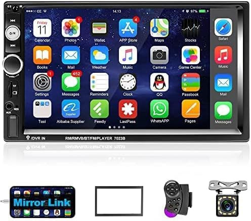Podofo 2 DIN 7" Autórádió Érintőképernyővel - iOS/Android Mirror Link, Bluetooth, FM, USB, Tolatókamera, Kormányvezérlés