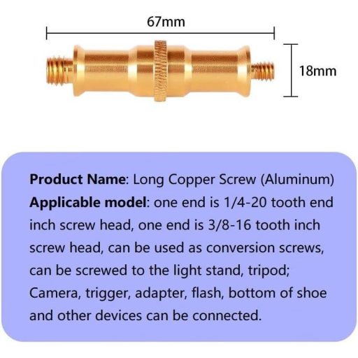 Alumínium Kamera Csavarok, Kopásálló, 2 darabos Csomag, Hosszú Réz Színű