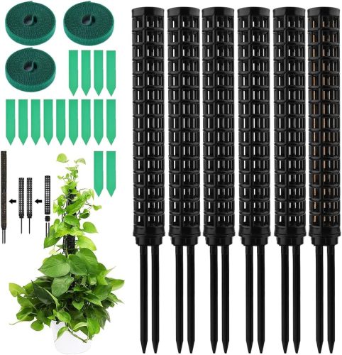 RURIZHONGTIAN-1 Set suport pentru plante Monstera - 6 tutori de mușchi, stâlpi din fibră de cocos, suport pentru plante cățărătoare, pentru plante de interior, filodendron