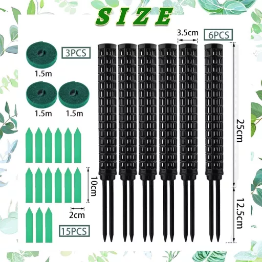 RURIZHONGTIAN-1 Set suport pentru plante Monstera - 6 tutori de mușchi, stâlpi din fibră de cocos, suport pentru plante cățărătoare, pentru plante de interior, filodendron