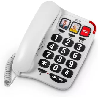   SPC Comfort Numbers 2 Időseknek Nagy Gombos Vezetékes Telefon Fotóval