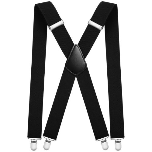 Aomig extra erős, széles férfi nadrágtartó, 4 fémcsipesszel - unisex, X-stílusú