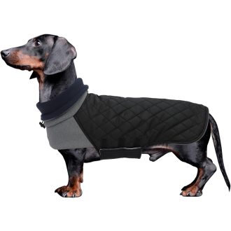   Geyecete Tacskó Téli Kutyakabát Meleg Steppelt Fekete L-es Szélálló