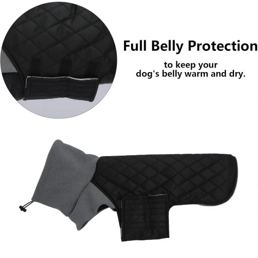 Geyecete Tacskó Téli Kutyakabát Meleg Steppelt Fekete L-es Szélálló