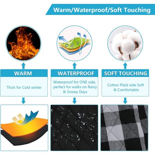 Geyecete Tacskó Téli Kutyakabát Meleg Steppelt Fekete L-es Szélálló