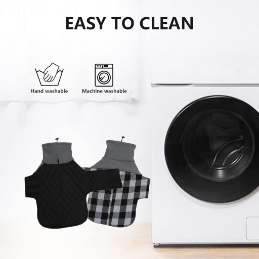 Geyecete Tacskó Téli Kutyakabát Meleg Steppelt Fekete L-es Szélálló