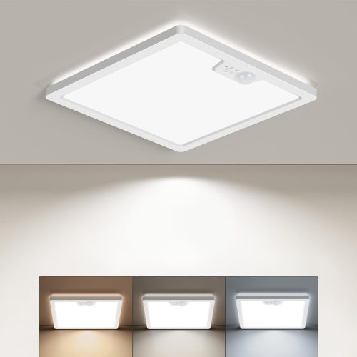 BLNAN Mozgásérzékelős LED Mennyezeti Lámpa 18W - 3 Színhőmérséklet, 3 Üzemmód, 22cm, Konyhába, Fürdőbe, Folyosóra, Garázsba