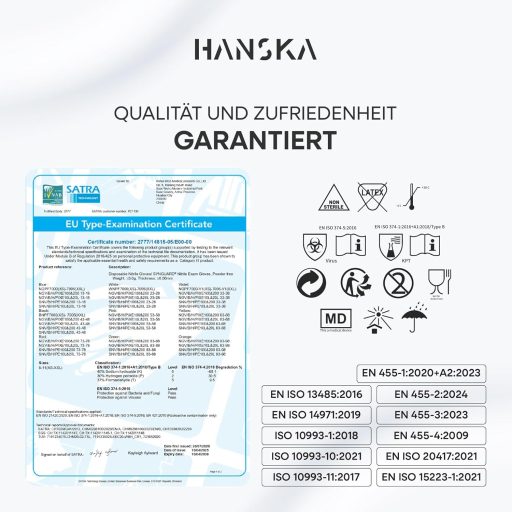 Mănuși de unică folosință din nitril negru HANSKA, 100 bucăți, mărimea XL, fără pudră