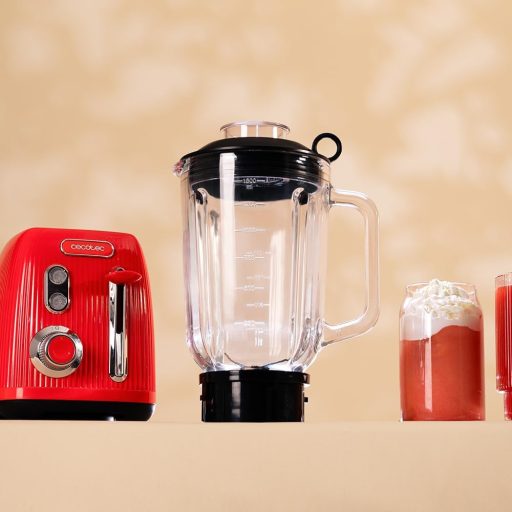 Cecotec Retro Stand Mixer 1200W Piros Konyhai Mixer 2 Sebességgel és Titanium Késsel