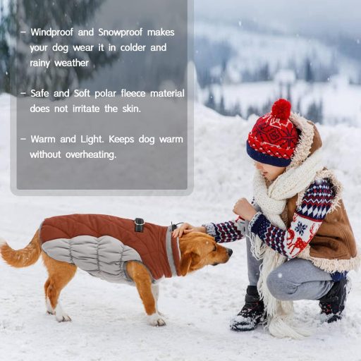 Kuoser Téli Kutyakabát Vízálló Fleece Béléssel és Prémszegéllyel