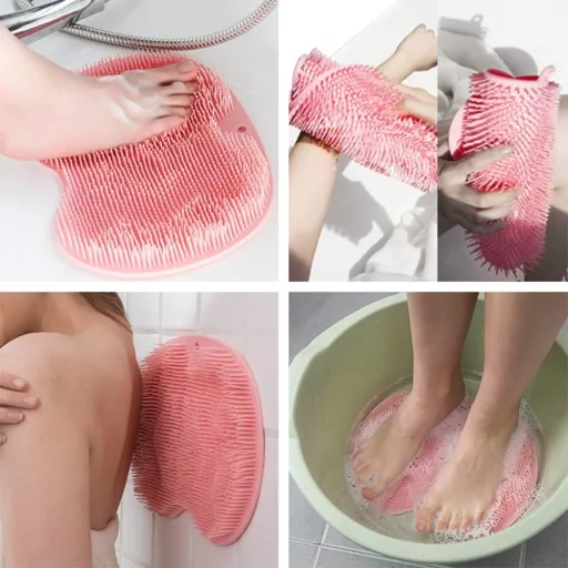 CHUANGOU Kefka na nohy do sprchy, 3-dielna sada – podložka na masáž nôh na peeling, zlepšenie krvného obehu, odstránenie odumretej kože