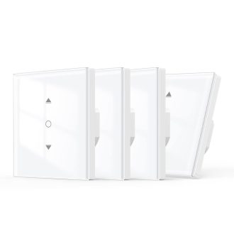   Maxcio Întrerupător WiFi pentru jaluzele, set de 4 bucăți - Compatibil cu Alexa și Google Home, Control procentual, Timer, Control vocal, Control inteligent al jaluzelelor pentru casă inteligentă