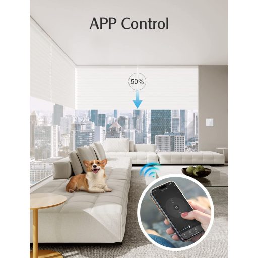 Maxcio Întrerupător WiFi pentru jaluzele, set de 4 bucăți - Compatibil cu Alexa și Google Home, Control procentual, Timer, Control vocal, Control inteligent al jaluzelelor pentru casă inteligentă